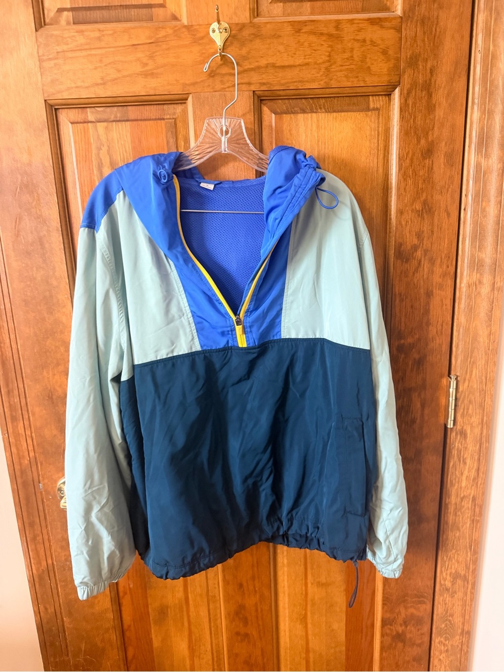 Womens Colorblock Half-Zip anorak Jacket - Blue